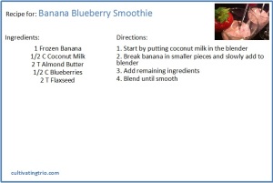Whole30 banana blueberry smoothie recipe